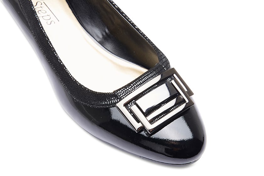 Rhianna Heel in Black Patent