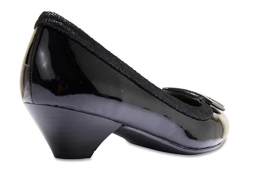 Rhianna Heel in Black Patent