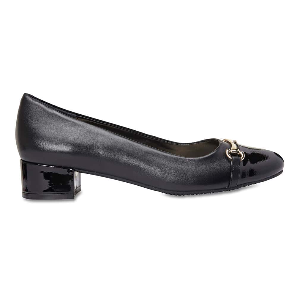 Riley Heel in Black Leather