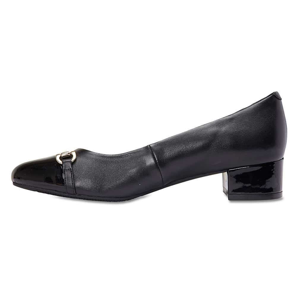 Riley Heel in Black Leather