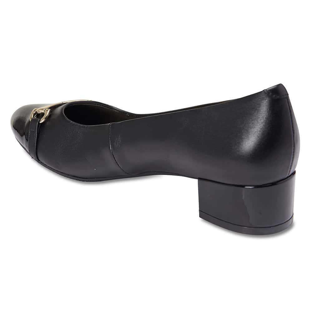 Riley Heel in Black Leather