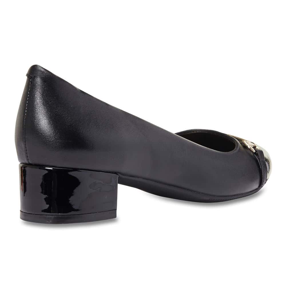 Riley Heel in Black Leather