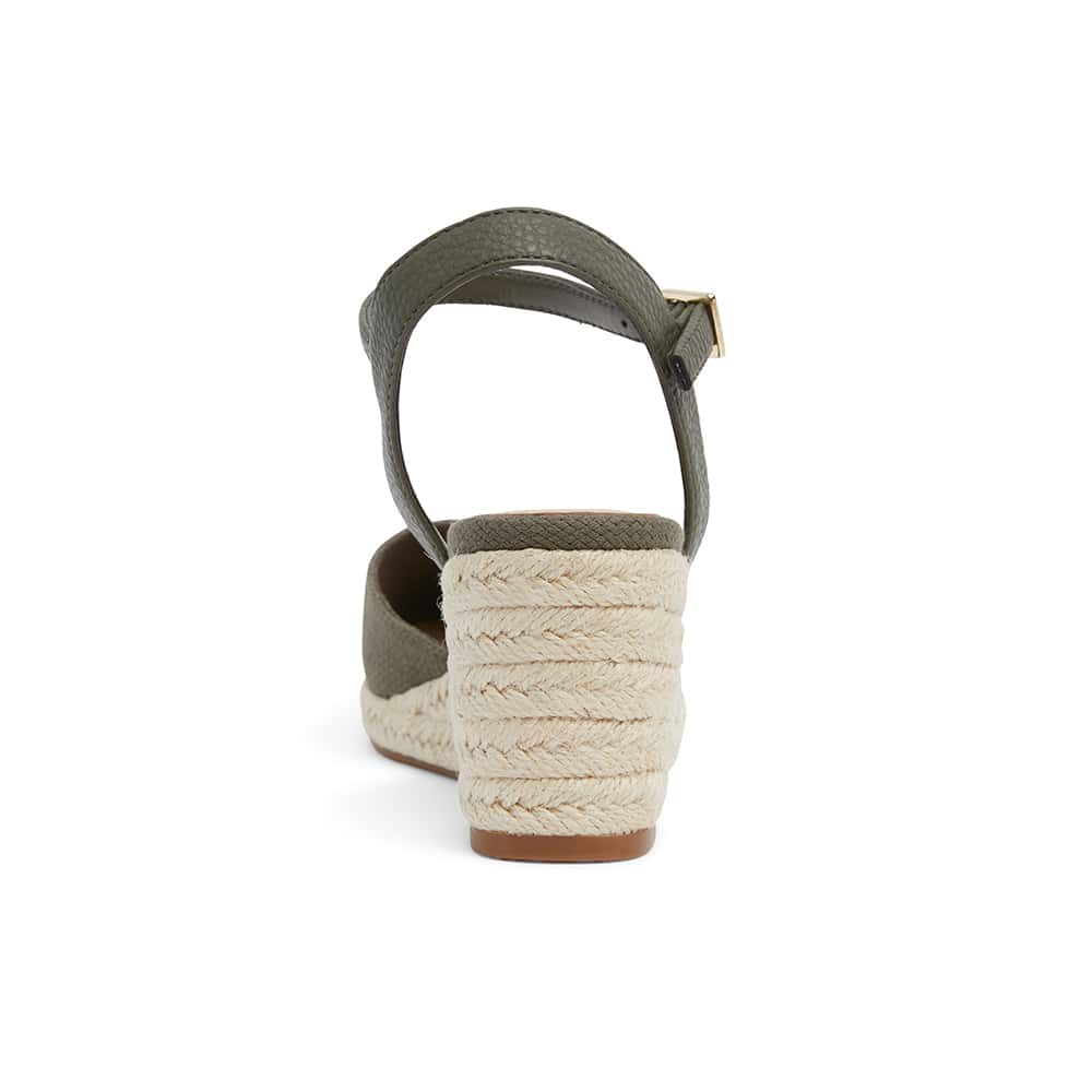 Santos Wedge in Khaki Fabric