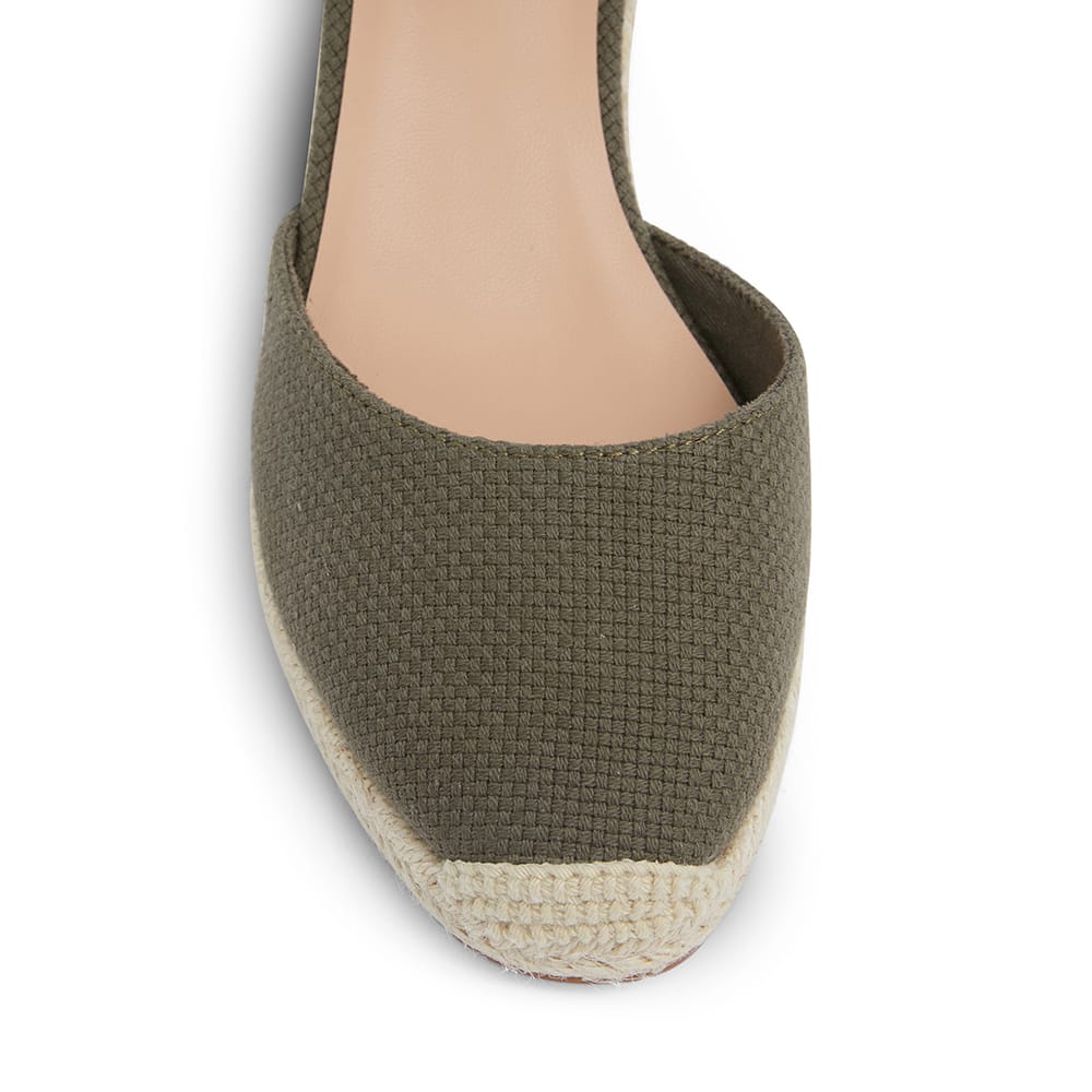 Santos Wedge in Khaki Fabric