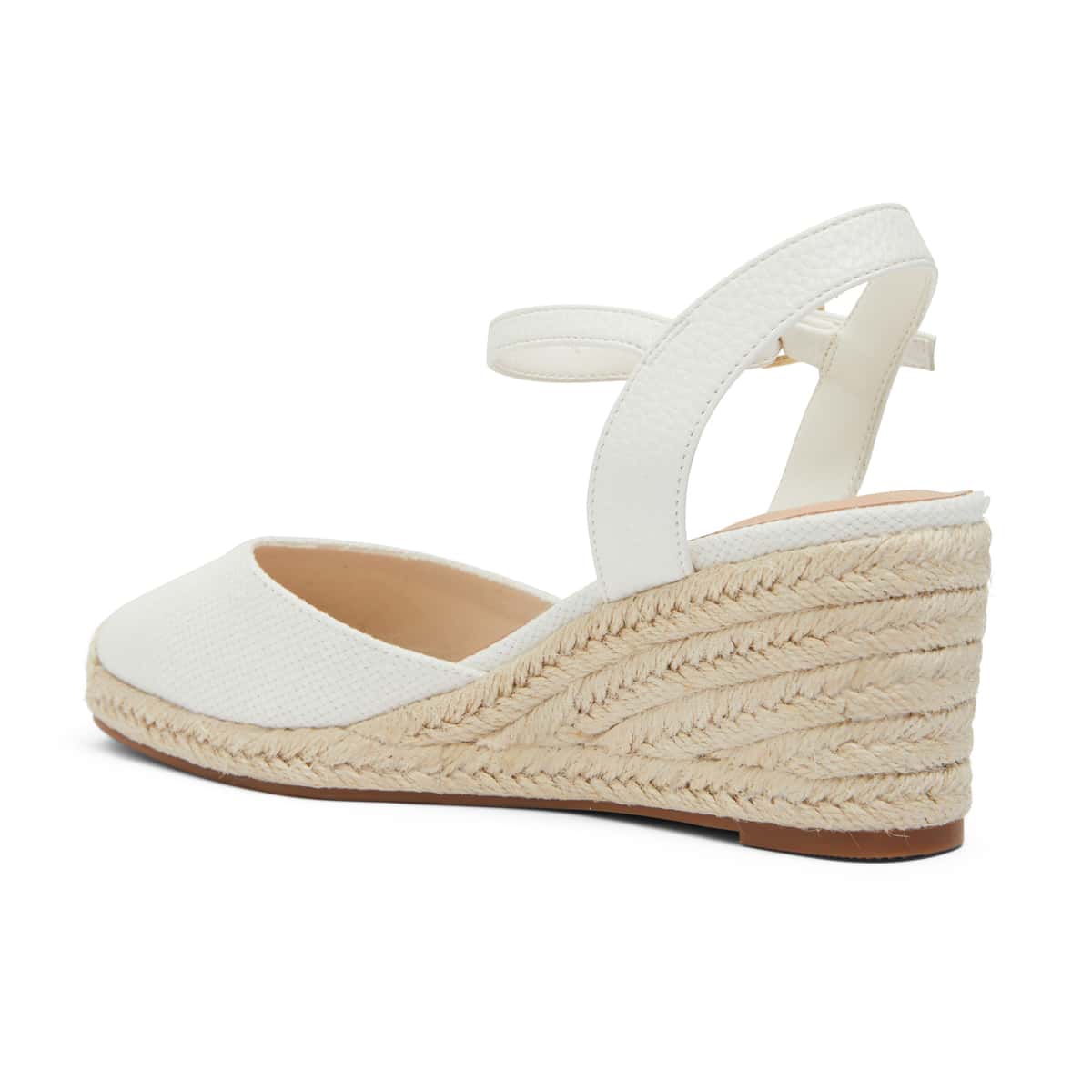 Santos Wedge in White Fabric