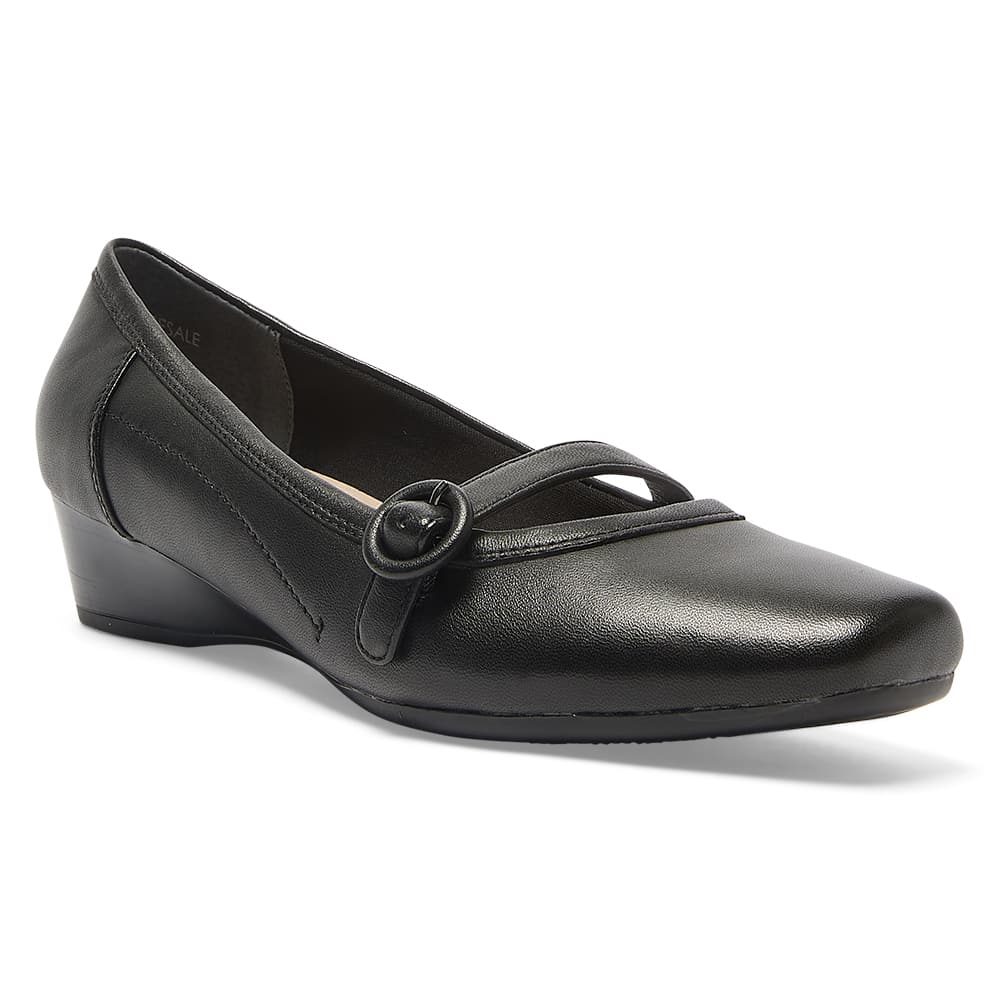 Savoy Heel in Black Leather