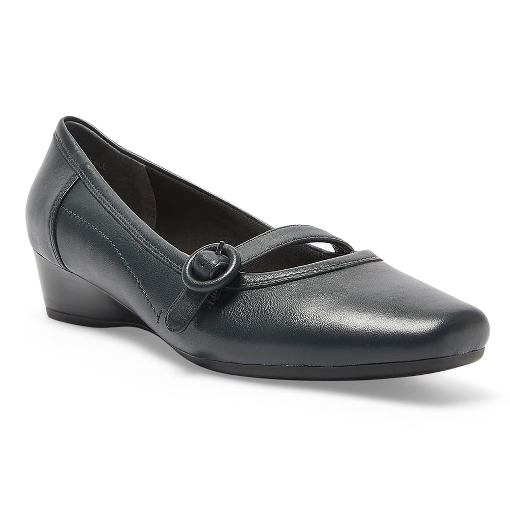 Savoy Heel in Navy Leather