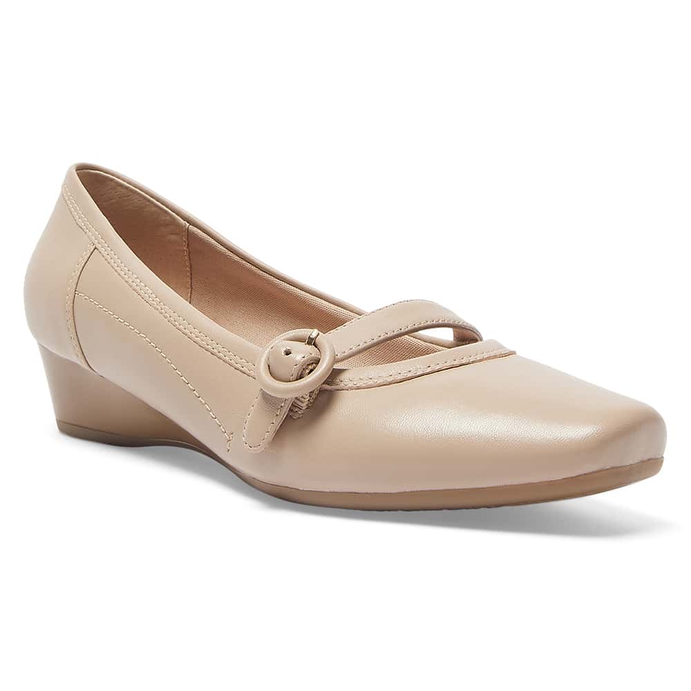 Savoy Heel in Nude Leather