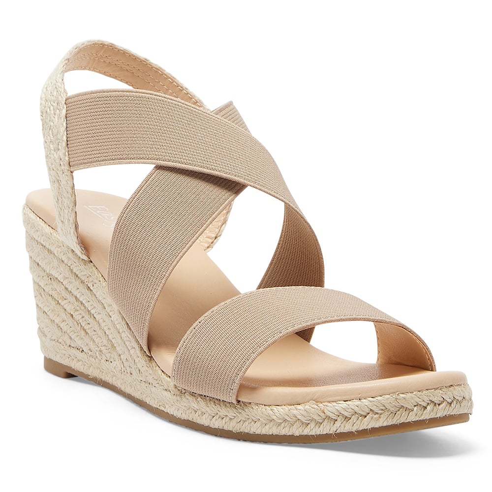 Selina Wedge in Natural Elastic Fabric