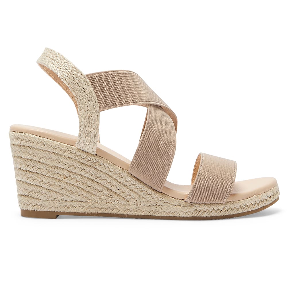 Selina Wedge in Natural Elastic Fabric