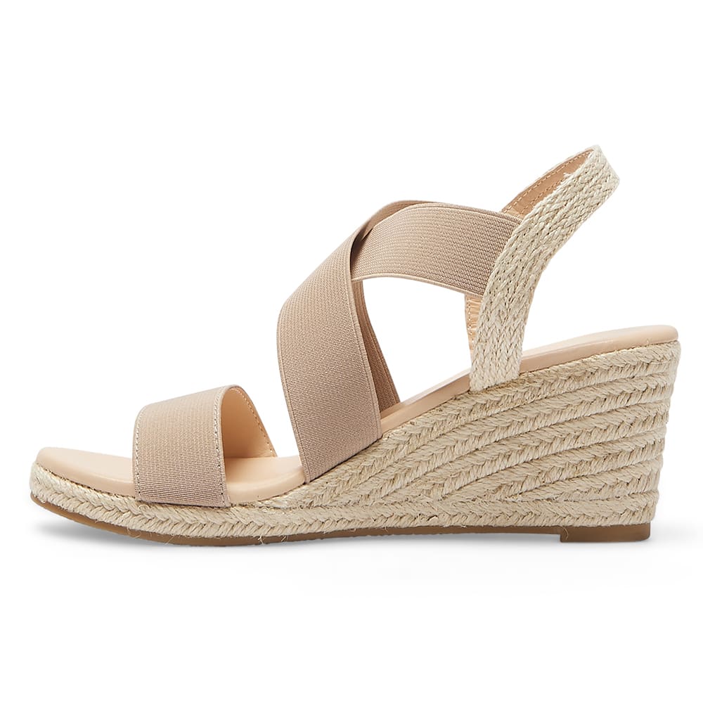 Selina Wedge in Natural Elastic Fabric