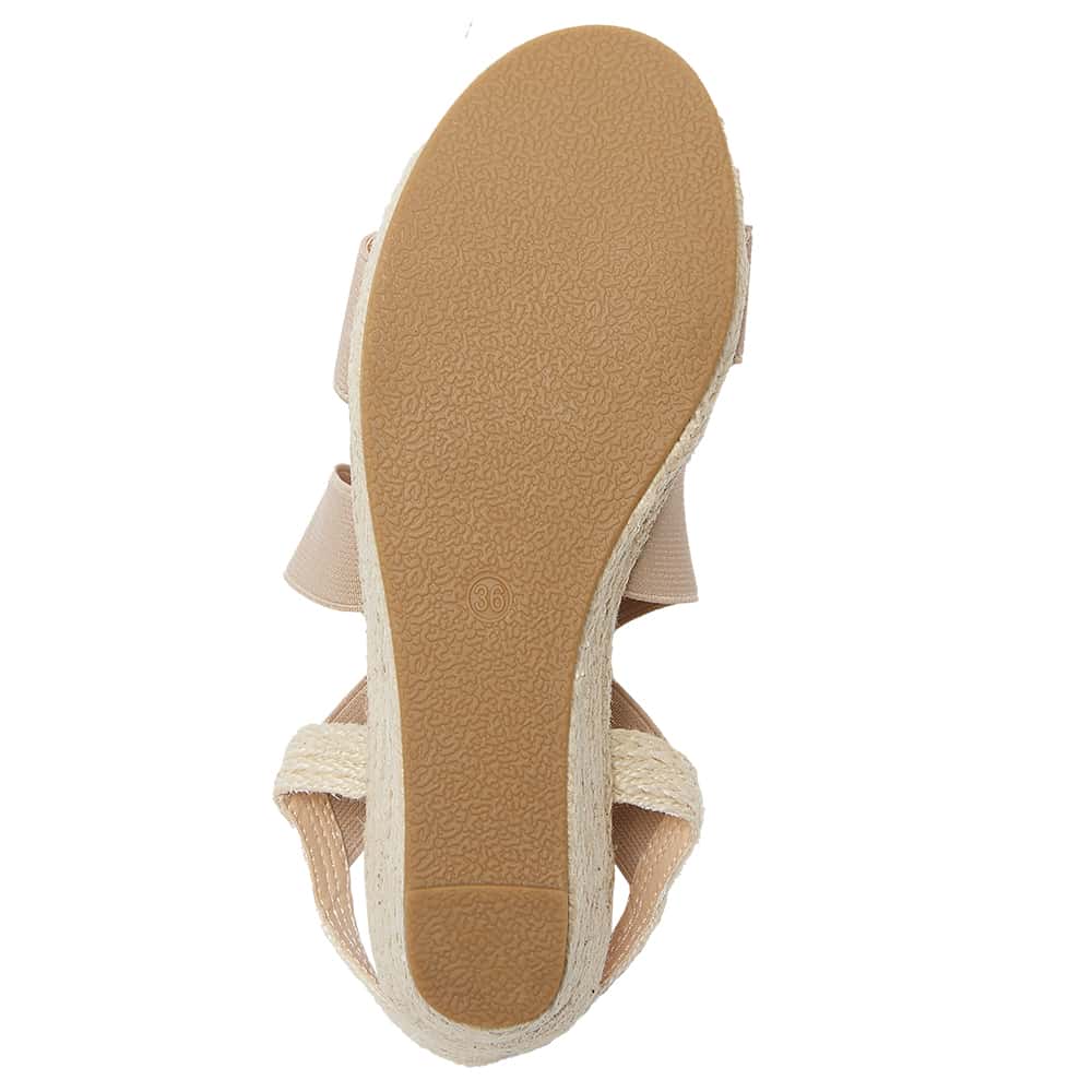 Selina Wedge in Natural Elastic Fabric