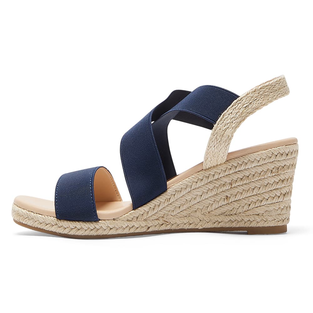 Selina Wedge in Navy Fabric