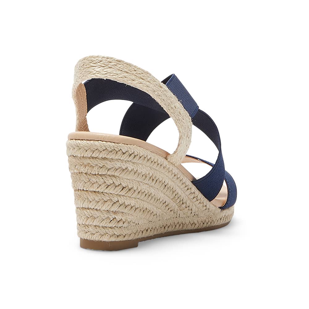 Selina Wedge in Navy Fabric