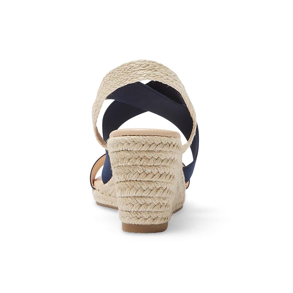Selina Wedge in Navy Fabric