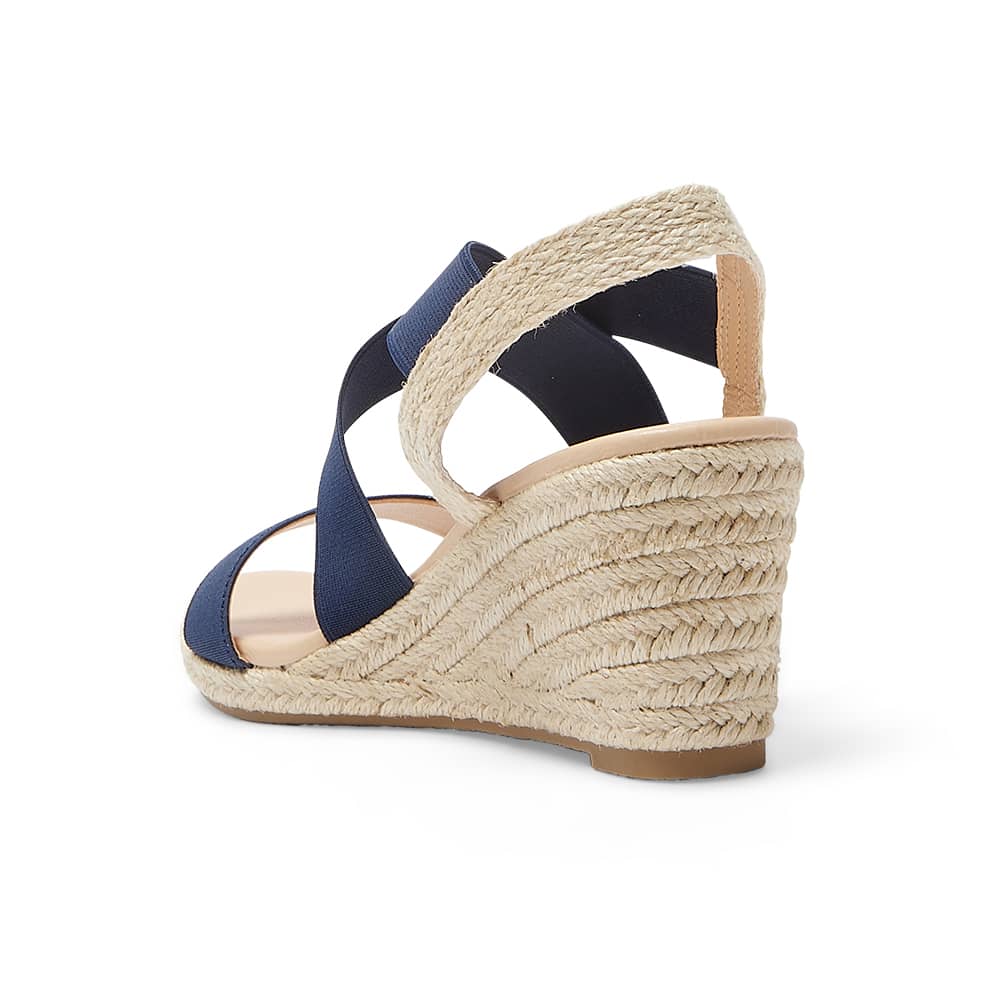 Selina Wedge in Navy Fabric