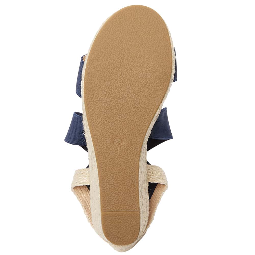 Selina Wedge in Navy Fabric