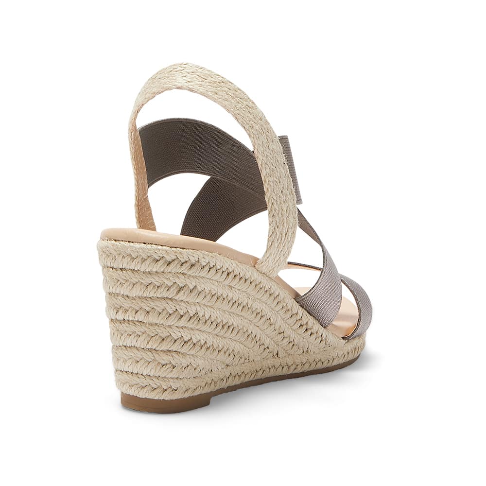 Selina Wedge in Pewter Fabric
