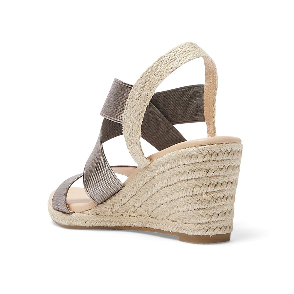 Selina Wedge in Pewter Fabric