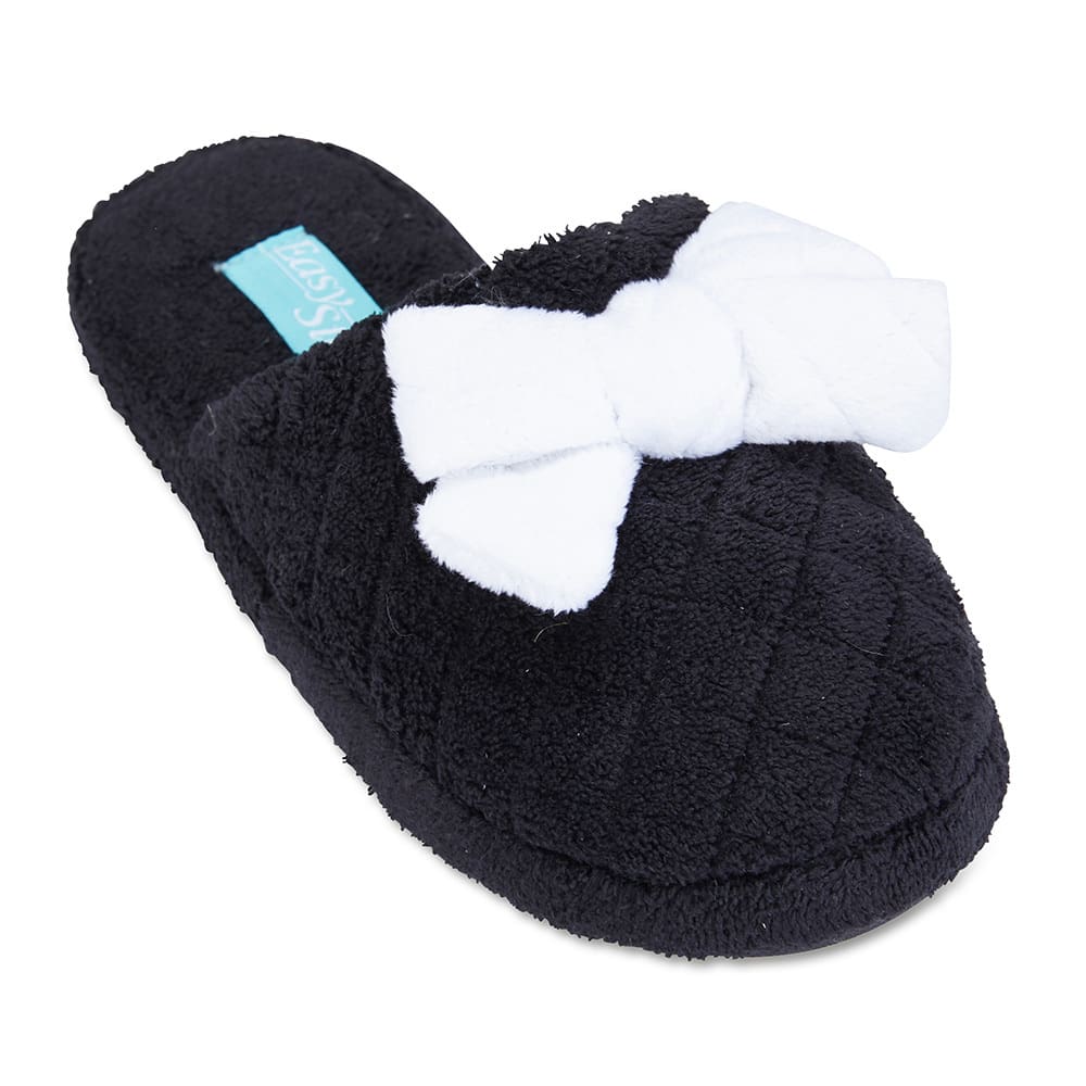 Sleepy Slipper in Black Smooth Fabric