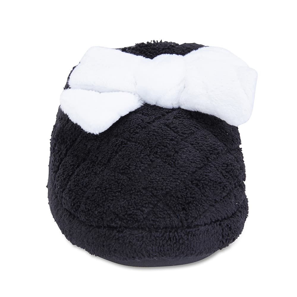 Sleepy Slipper in Black Smooth Fabric