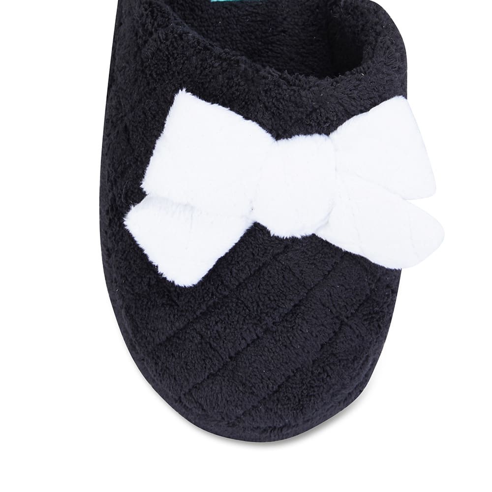 Sleepy Slipper in Black Smooth Fabric