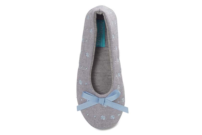 Sonia Slipper in Grey And Blue Fabric