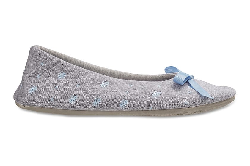 Sonia Slipper in Grey And Blue Fabric