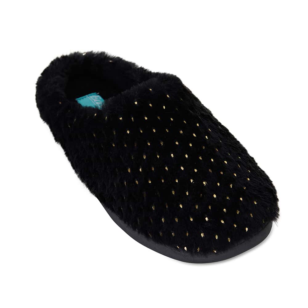 Sprout Slipper in Black Fabric