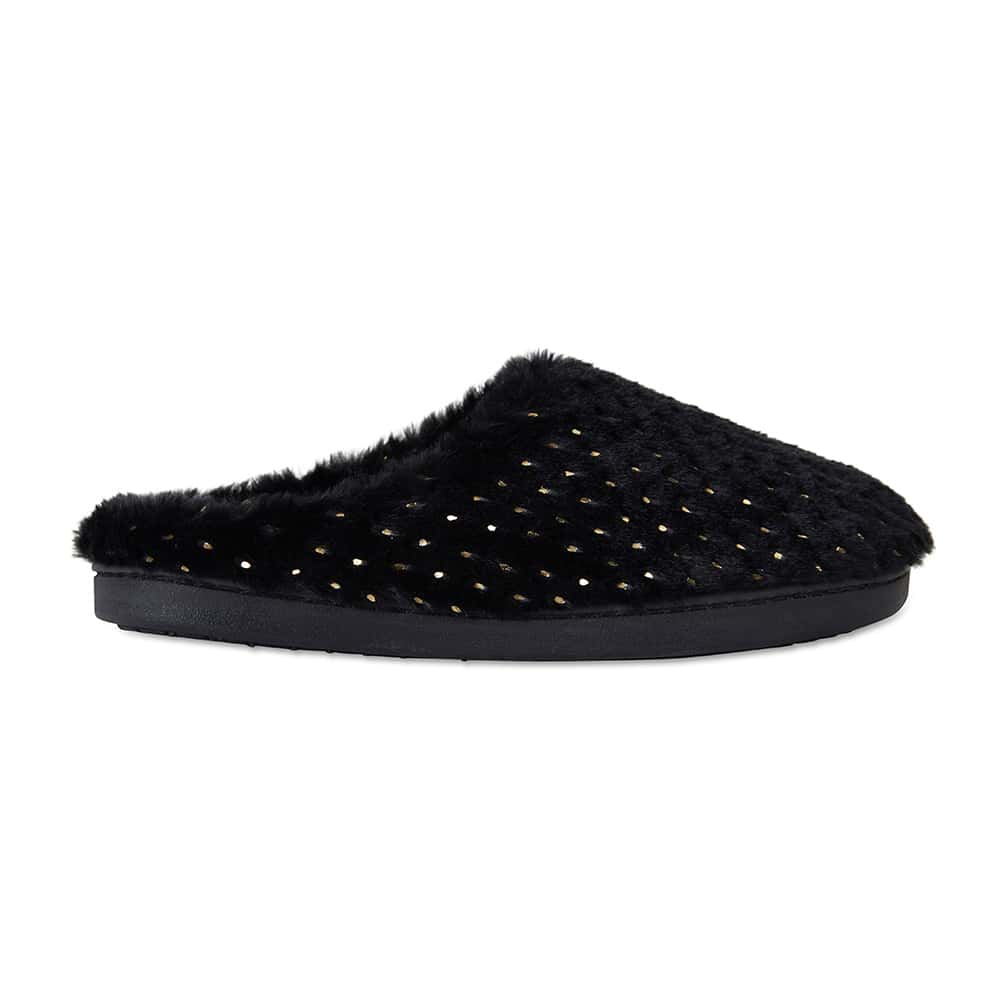 Sprout Slipper in Black Fabric