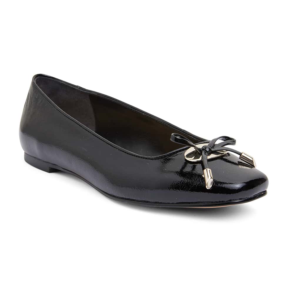 Tabbatha Flat in Black Patent
