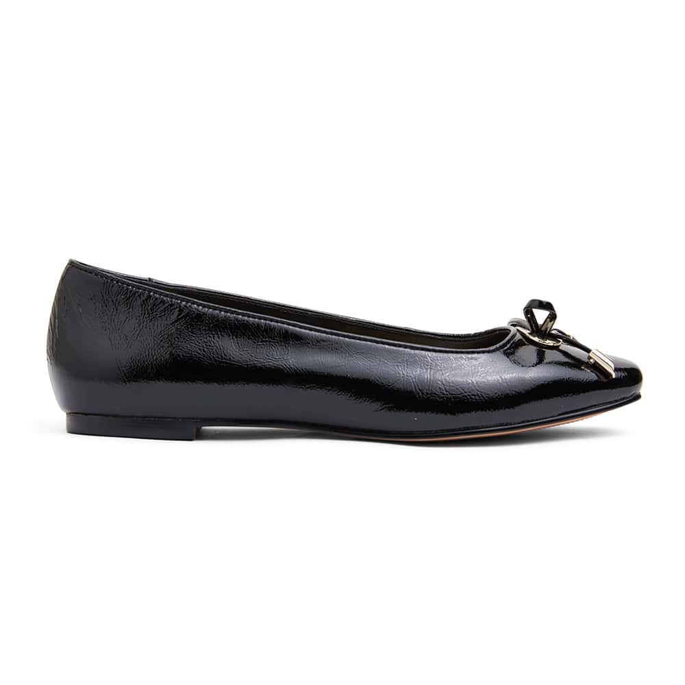 Tabbatha Flat in Black Patent
