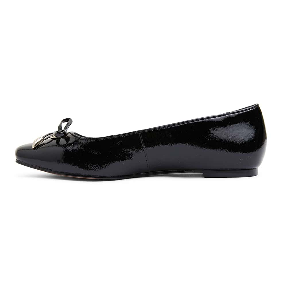 Tabbatha Flat in Black Patent