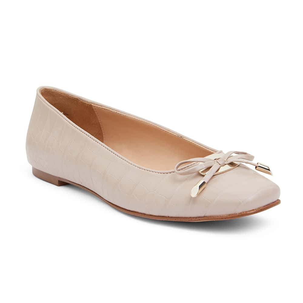 Tabbatha Flat in Nude Croc