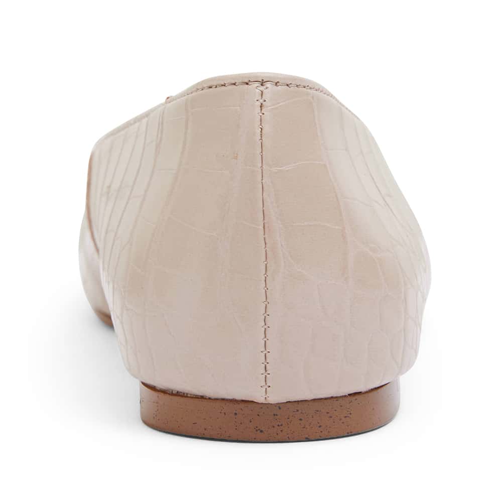Tabbatha Flat in Nude Croc