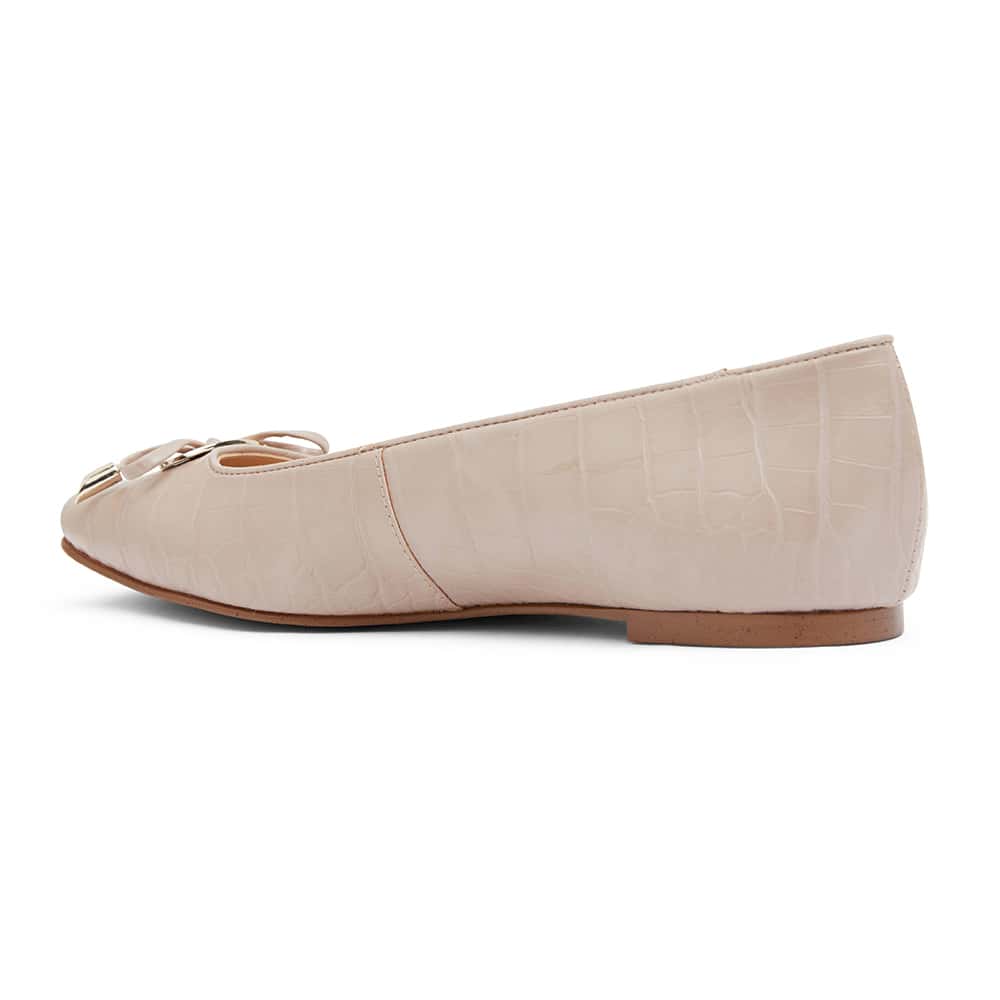 Tabbatha Flat in Nude Croc