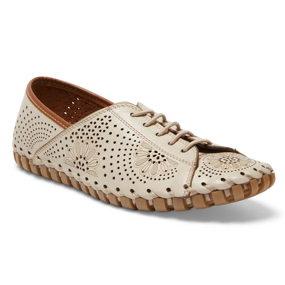 Talan Brogue in Off White Leather