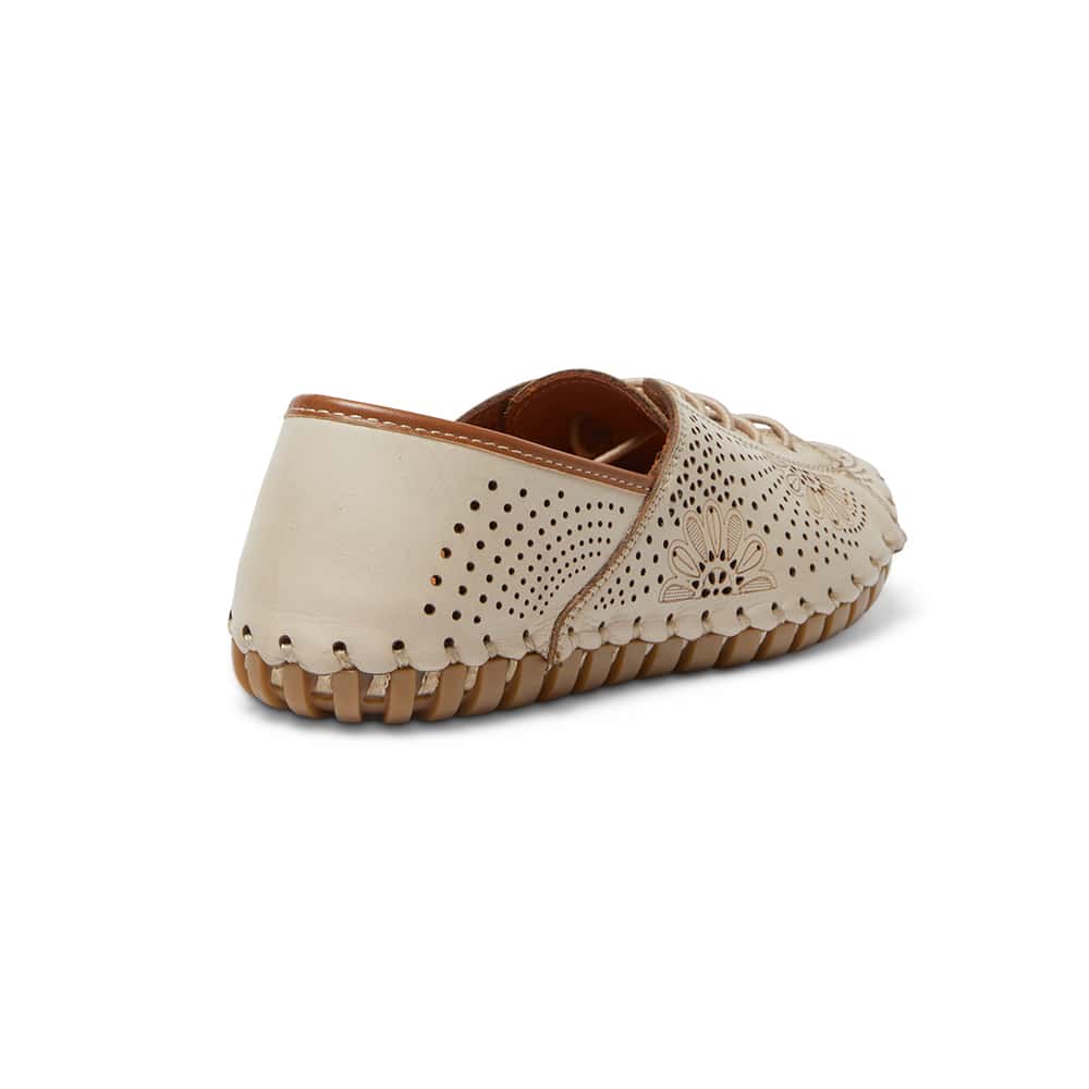 Talan Brogue in Off White Leather