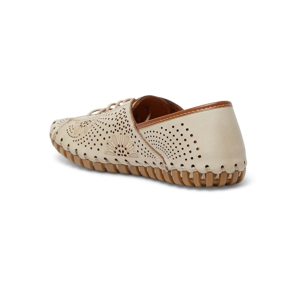 Talan Brogue in Off White Leather