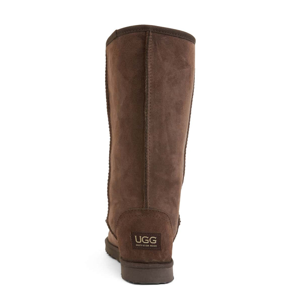 Tall Slipper in Brown Fabric