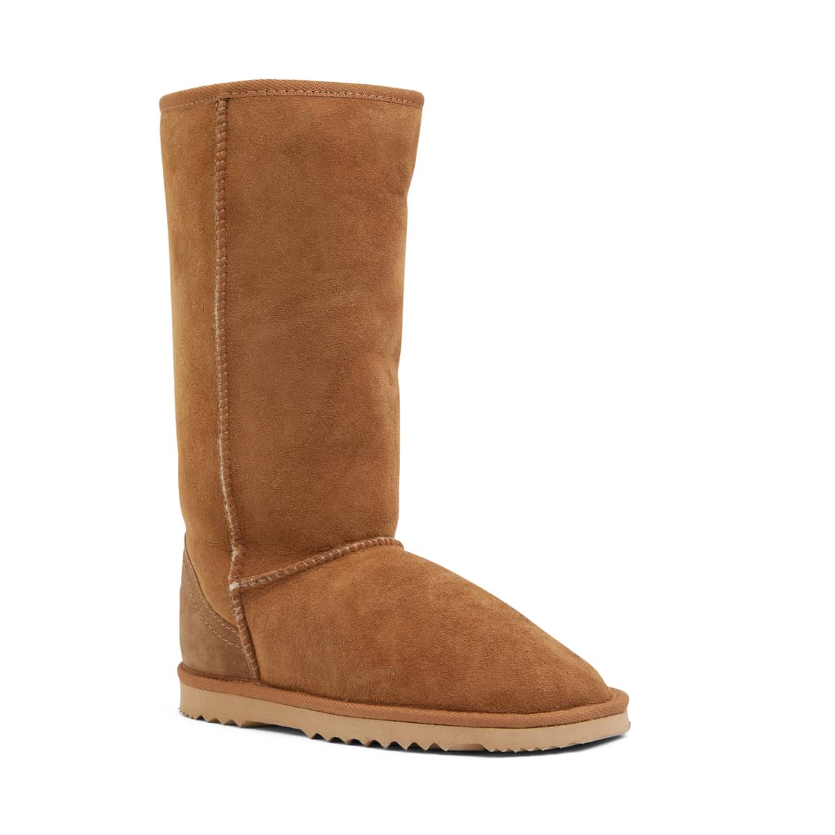 Tall Slipper in Tan Smooth Fabric