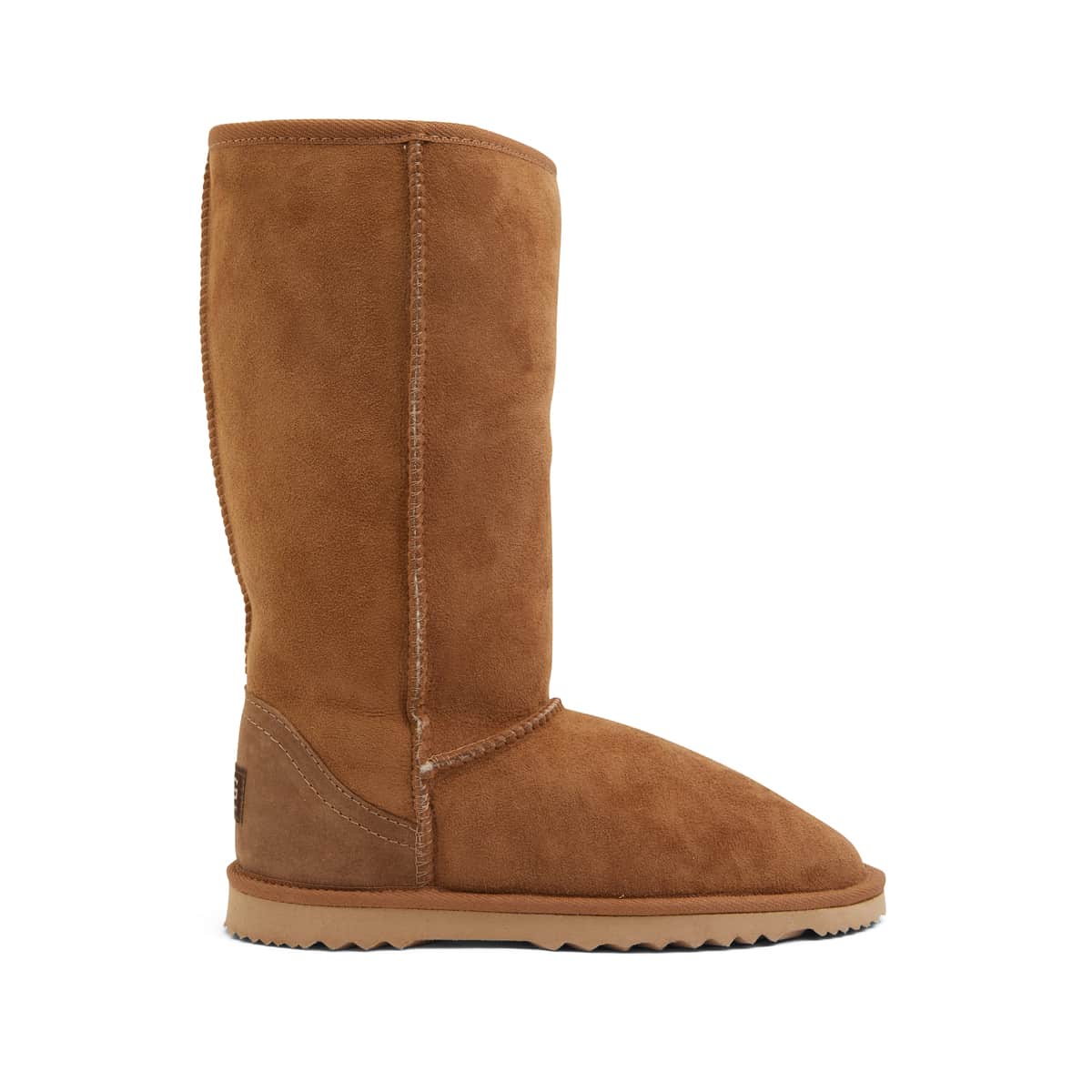 Tall Slipper in Tan Smooth Fabric