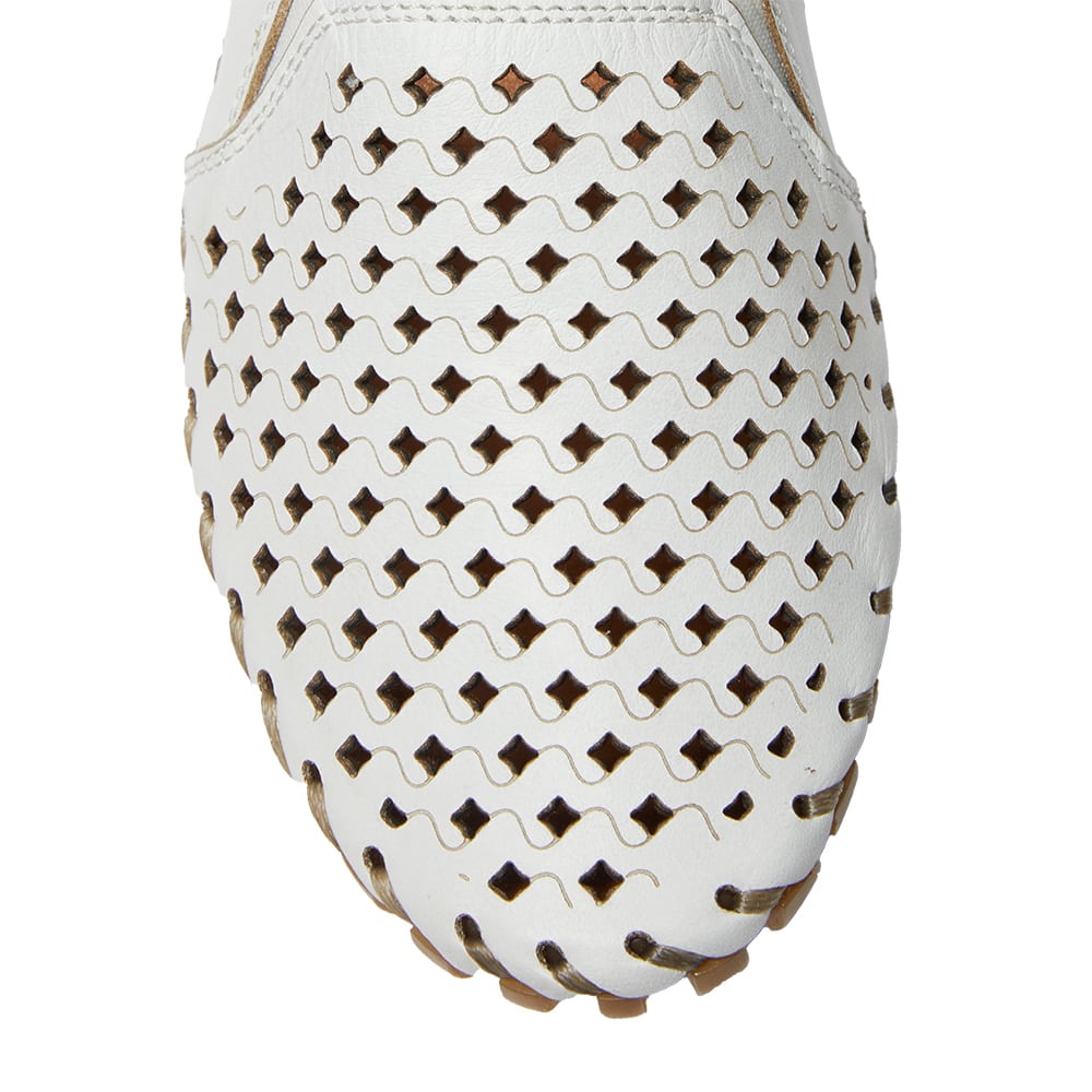 Tang Flat in White Leather