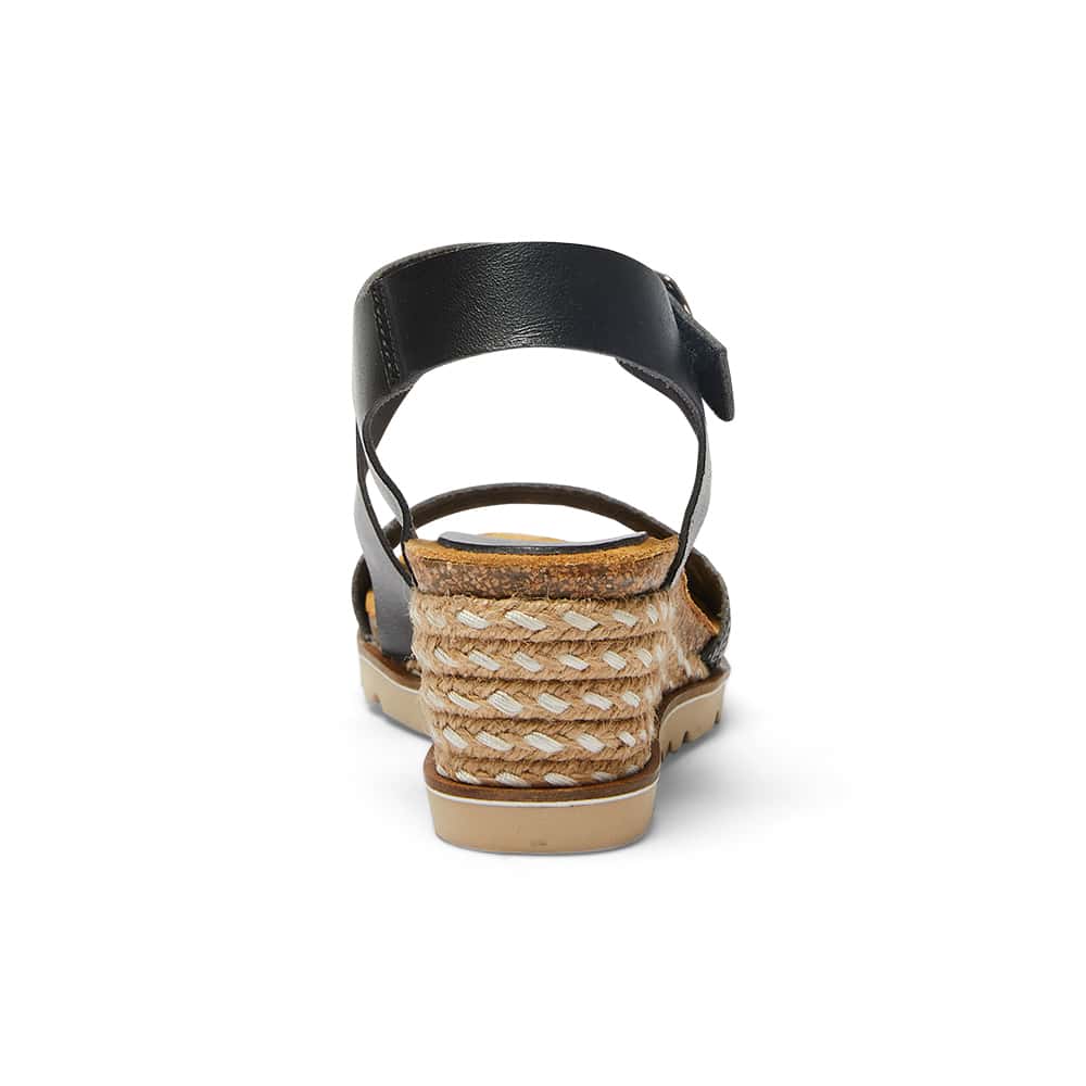 Theo Espadrille in Black Leather