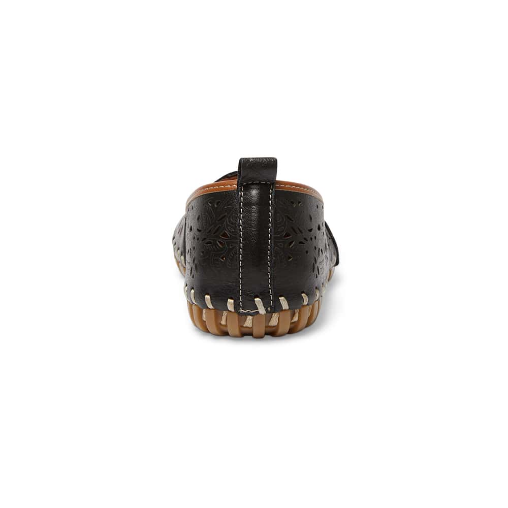 Tilly Flat in Black And Tan Leather