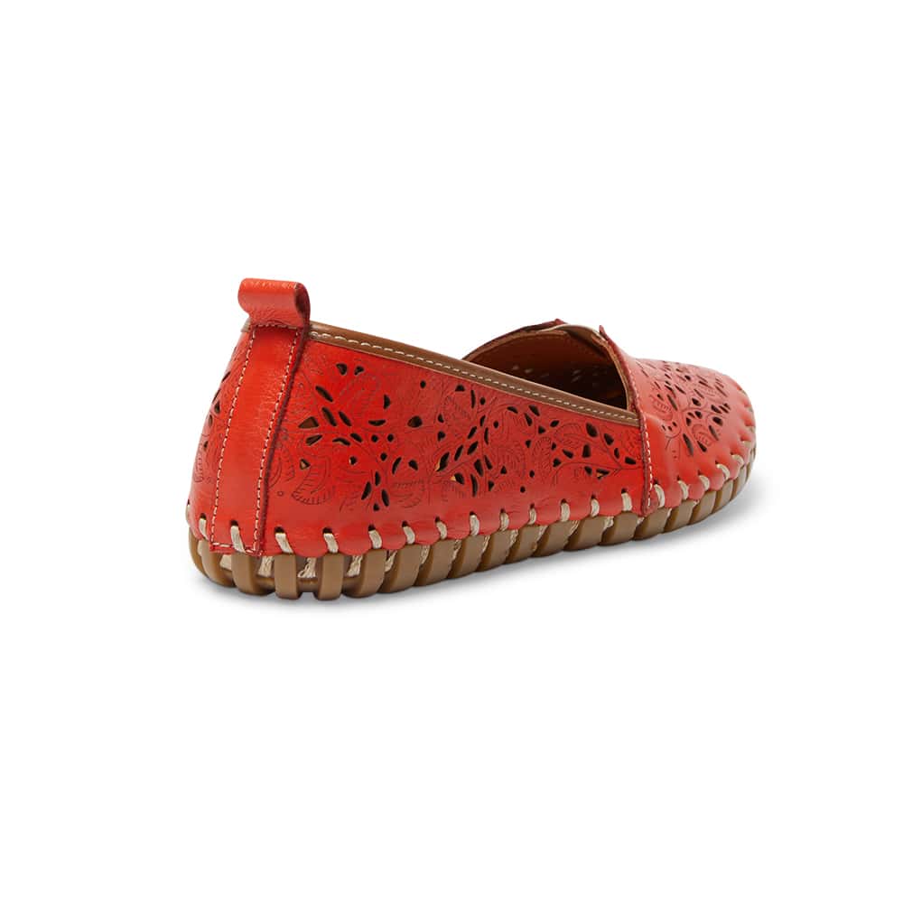 Tilly Flat in Red Leather