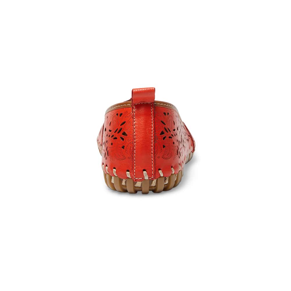 Tilly Flat in Red Leather