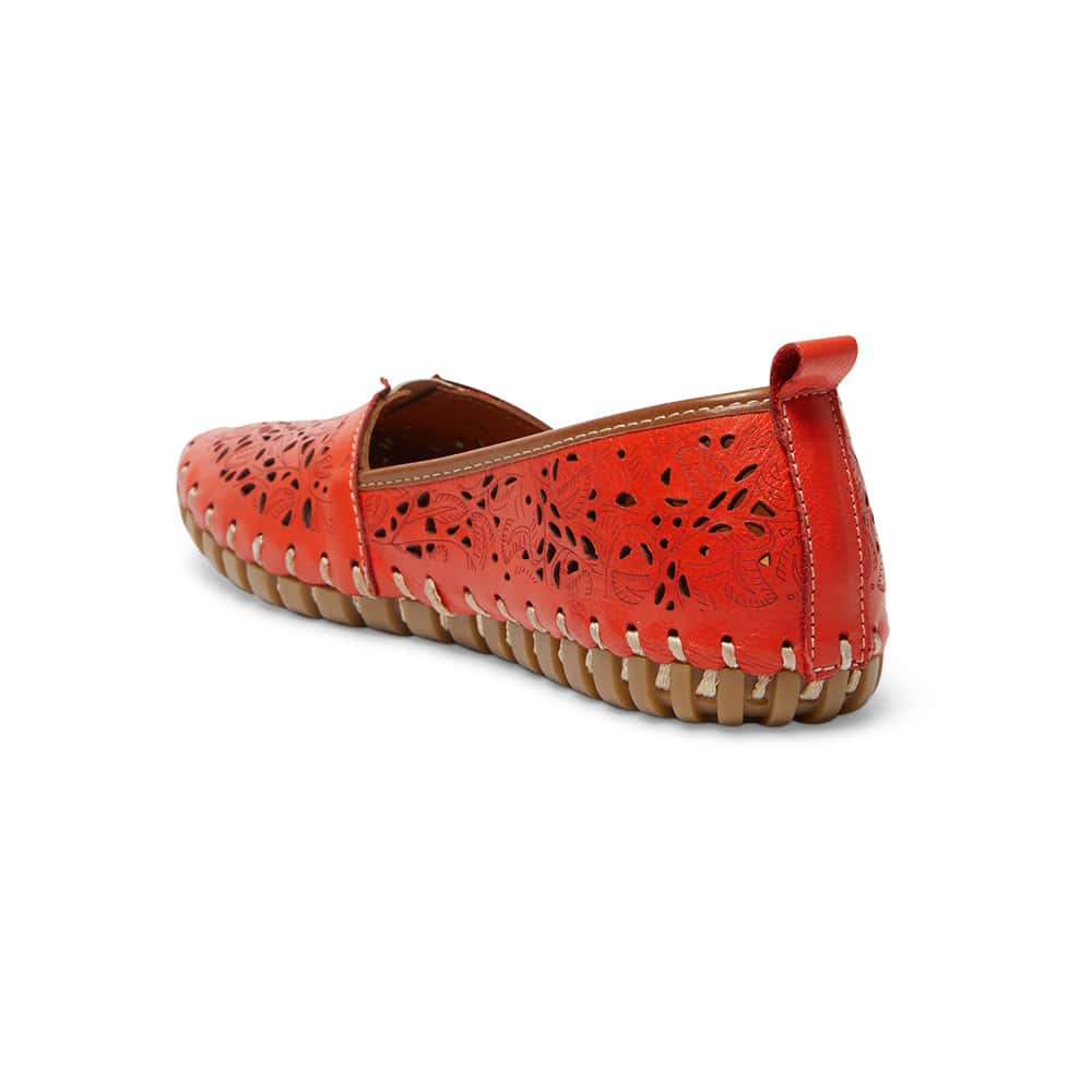 Tilly Flat in Red Leather