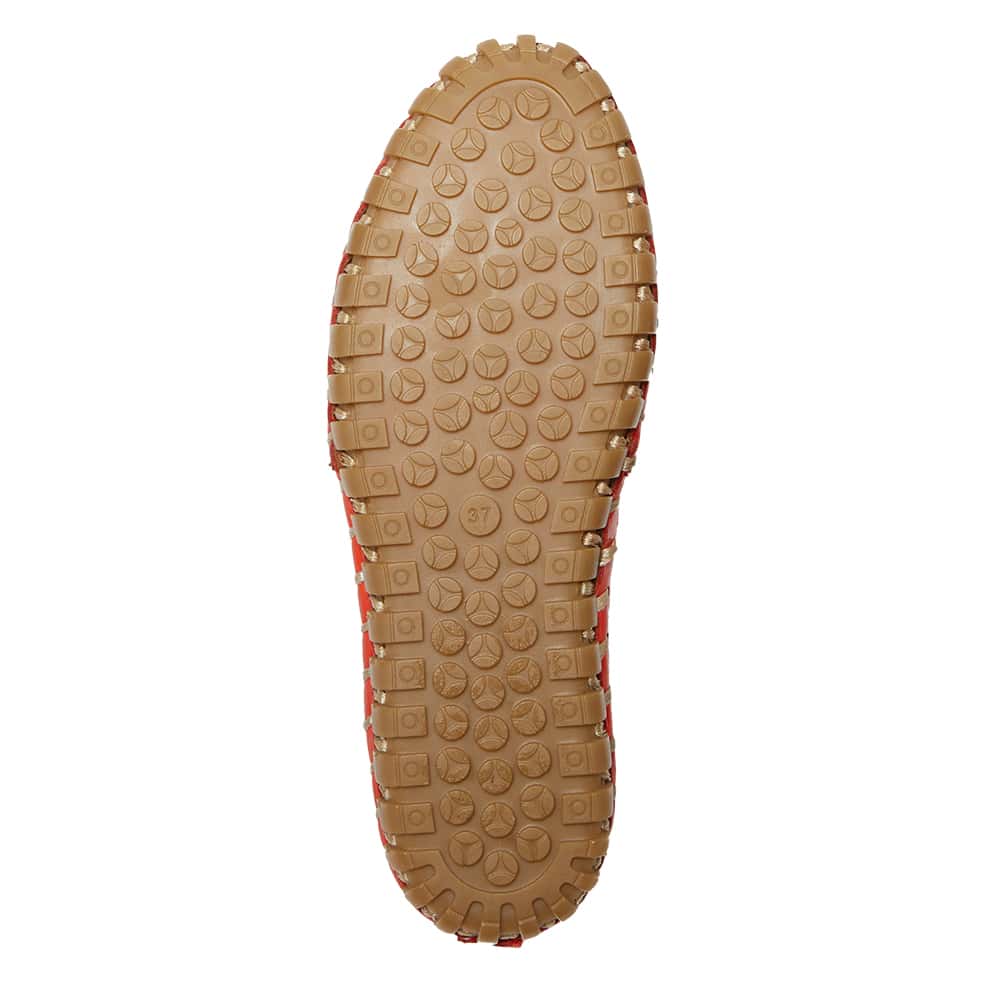 Tilly Flat in Red Leather