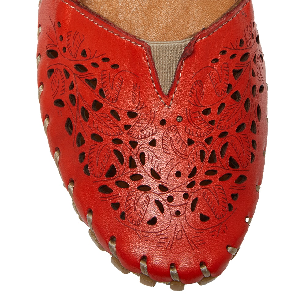 Tilly Flat in Red Leather